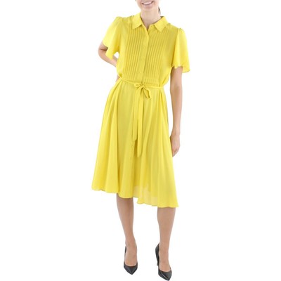 

Nanette Nanette Lepore Женское зеленое плиссированное платье с расклешенной юбкой из крепа  BHFO 4881, Laurel leaf