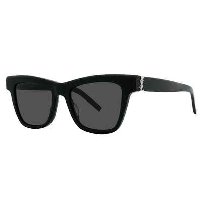 Pre-owned Saint Laurent Black Butterfly Ladies Sunglasses Sl M106 001 52 Sl M106 001 52 In Gray