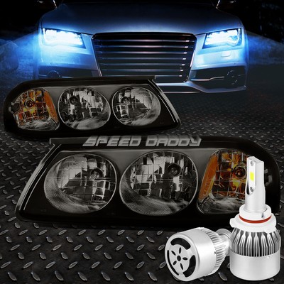 ЗАКОПЧЕННЫЙ КОРПУС ФАРЫ + ЯНТАРНЫЙ УГОЛОК + БЕЛЫЙ СВЕТОДИОД 9006 HID с ВЕНТИЛЯТОРОМ ДЛЯ 00-05 IMPALA