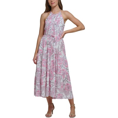 Женское белое платье на бретелях с узором Пейсли от Tommy Hilfiger 10 BHFO 4201