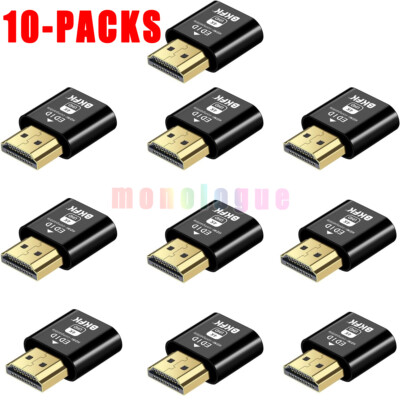 20-pk 4K HDMI Dummy Plug Display Emulator Virtual Monitor Headless Adapter 1080P