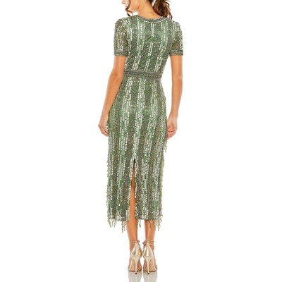Женское зеленое вечернее платье Mac Duggal с украшением 12 BHFO 1100