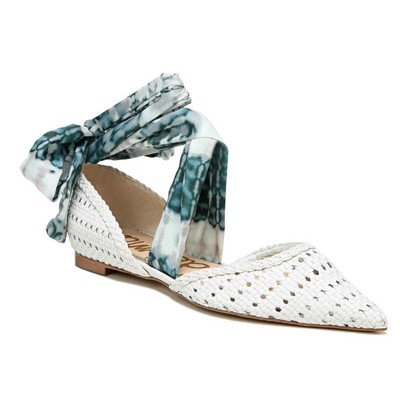 

Женские белые балетки Sam Edelman Sloane 6, средние (B,M) BHFO 8519, White/blue, Sloane