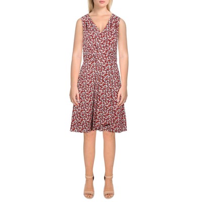 

Женское красное расклешенное платье с запахом Lauren Ralph Lauren Plus  BHFO 3758, Red/navy