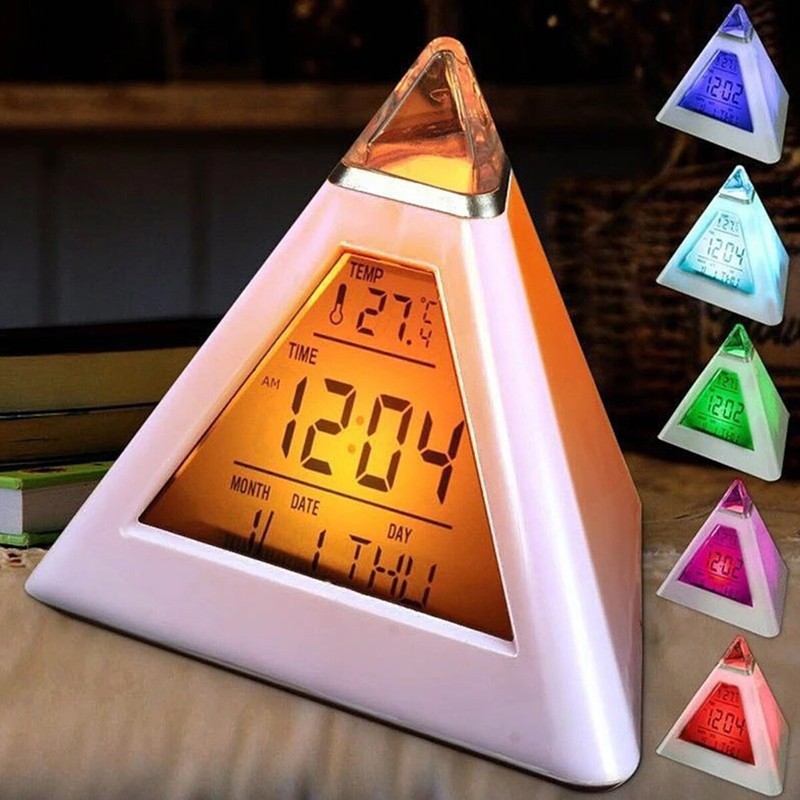 Student Wake Up Digital Alarm Clock LED Thermometer Night Light Kids Bedroom dj