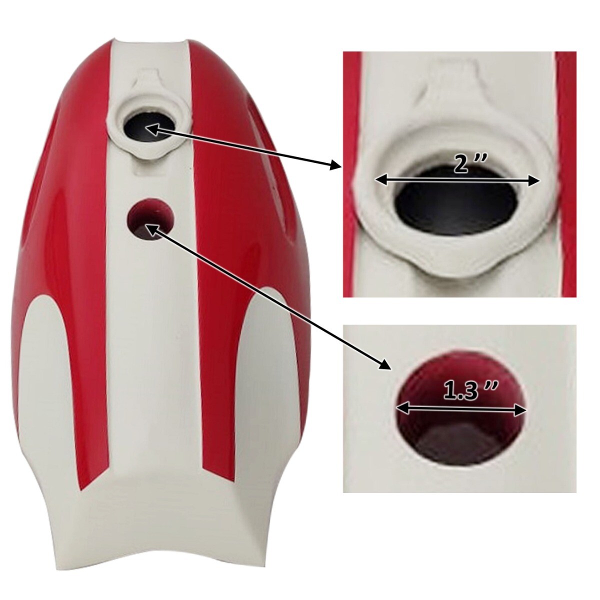 Petrol Gas Fuel Tank Steel Red & Cream Painted BSA B25 B44 Star Fire 