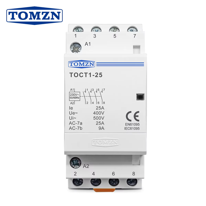TOCT1 4P 25A 220V/230V 50/60HZ Din rail Household ac Modular contactor 4NO