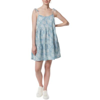 

Женское мини-платье Jessica Simpson с короткими завязками на плечах и принтом BHFO 1513, Palm bliss