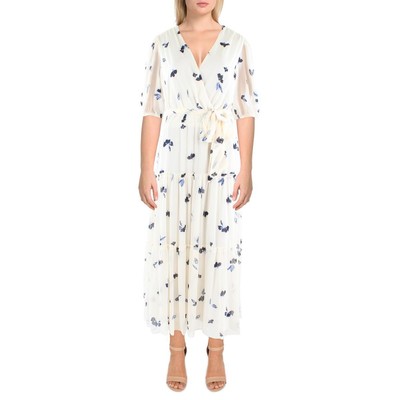 Женское белое прозрачное дневное платье-сорочка с принтом Lauren Ralph Lauren 6 BHFO 4358