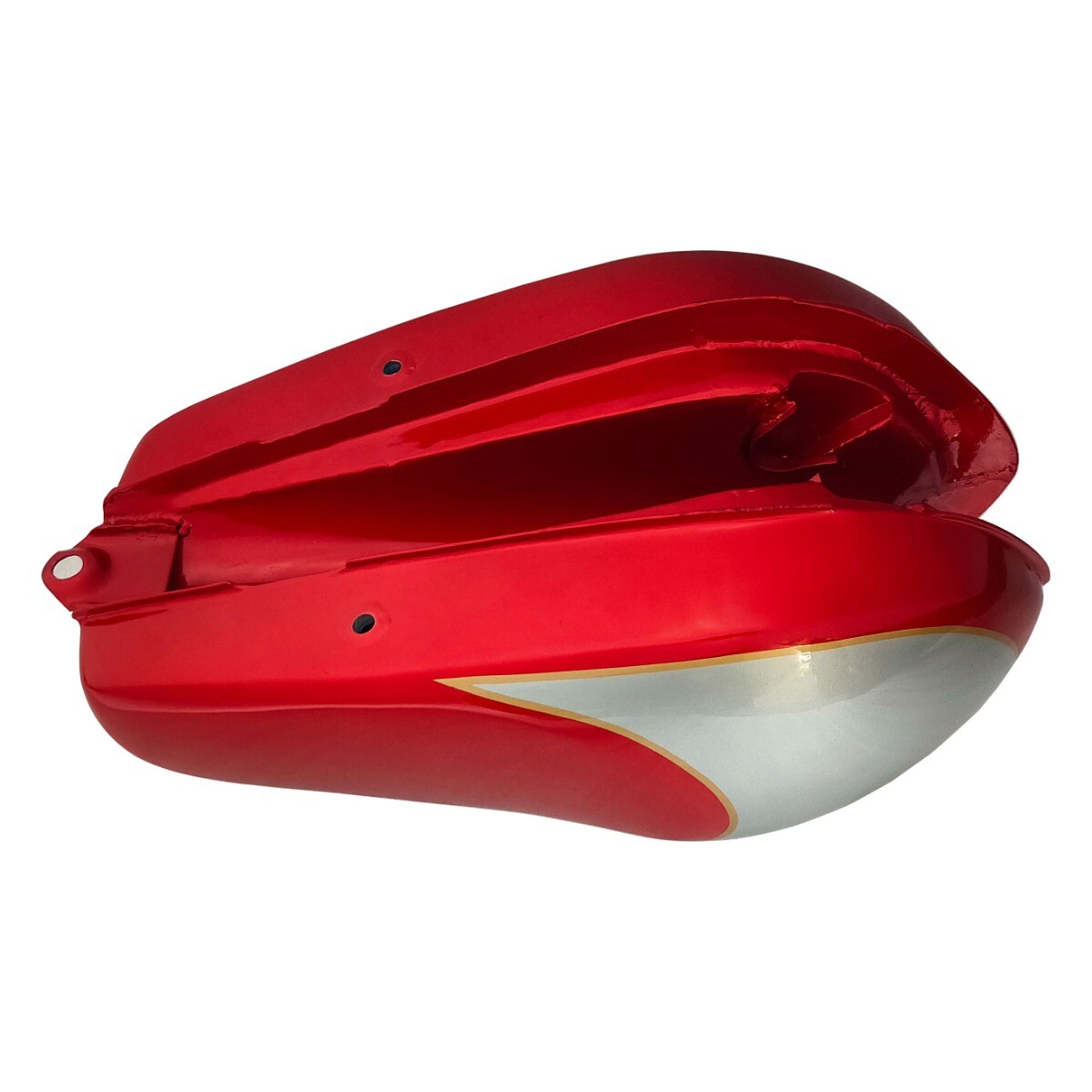 Fits Triumph T160 Cherry & Silver Painted Aluminum Petrol Fuel Gas Tank  