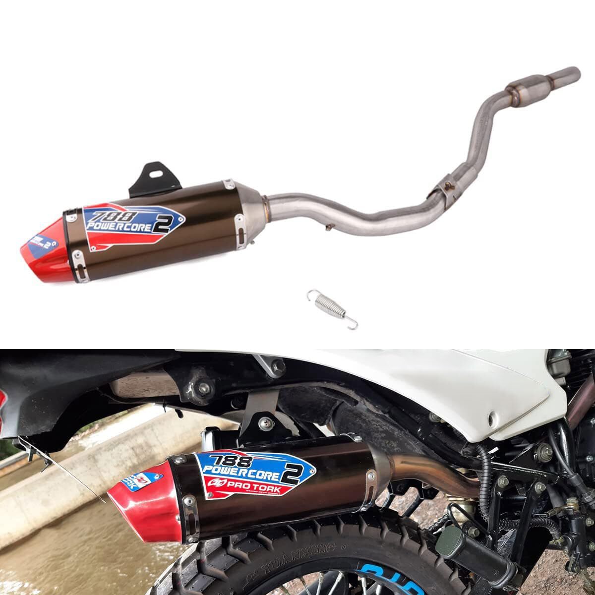 Full Slip On Exhaust Muffler Complete Exhaust System For CRF150F CRF230F 2003-13