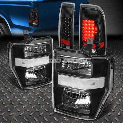 ЧЕРНЫЙ КОРПУС ФАРЫ С ЧЕТКИМ СИГНАЛОМ + СВЕТОДИОДНЫЙ ЧЕРНЫЙ ЗАДНИЙ ФОНАРЬ ДЛЯ 08-10 SUPER DUTY