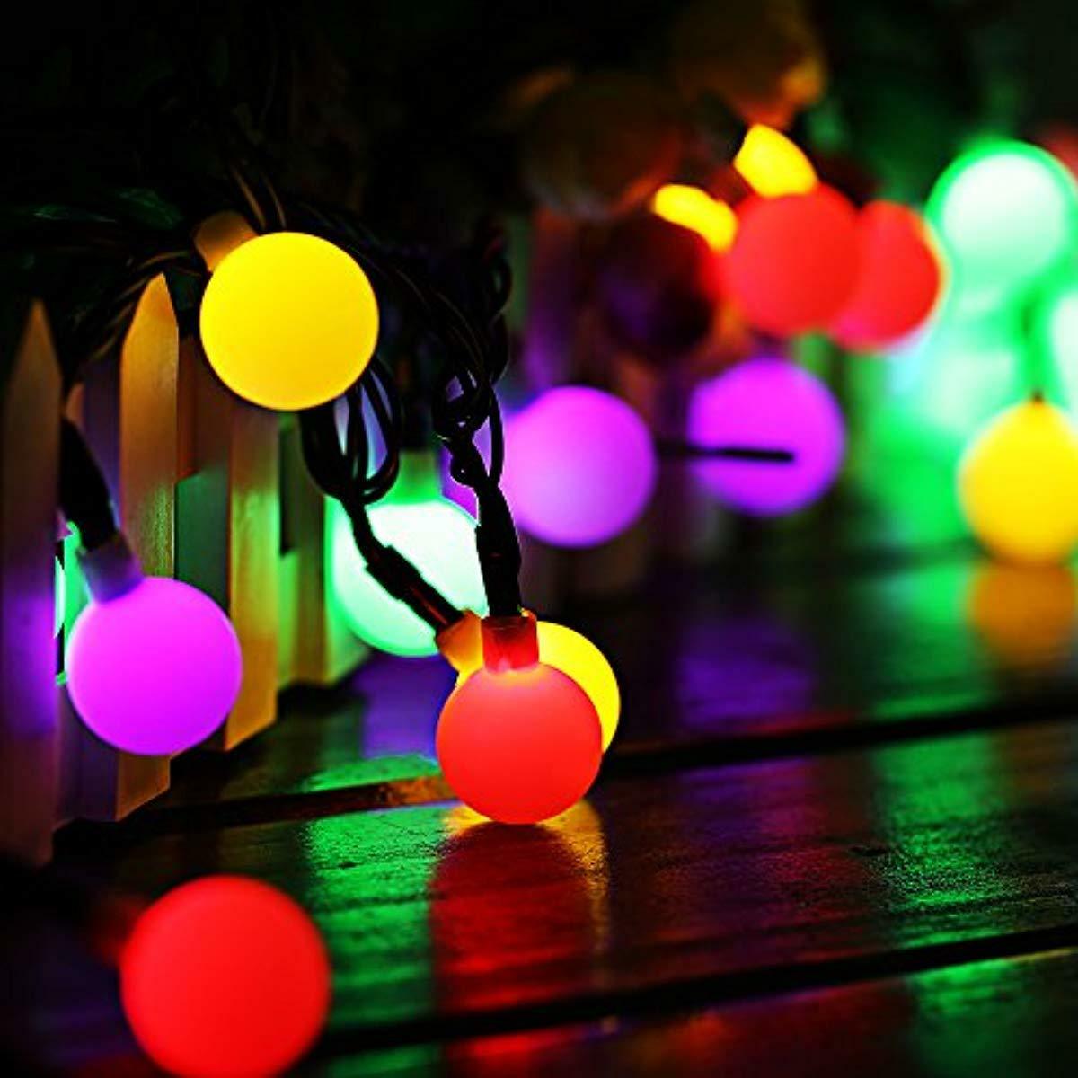 Détails Sur Guirlande Lumineuse Solaire 60 Petites Boule Led étanche Ip65 10m Fil Souple 8