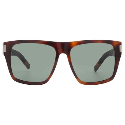 Pre-owned Saint Laurent Green Square Ladies Sunglasses Sl 424 003 56 Sl 424 003 56