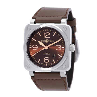 Мужские часы Bell and Ross BR 03 Golden Heritage с автоматическим коричневым циферблатом