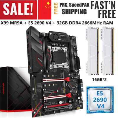X99 MR9A Motherboard LGA 2011-3 + Xeon E5 2690 V4 CPU 2*16G DDR4 2666MHz RAM M.2