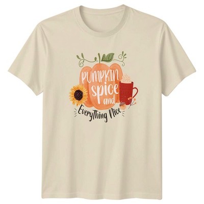 Pumpkin Spice And Everything Nice Womens T-Shirt Fall Harvest Seasonal