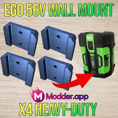 4 Pack - Battery Holder Wall Shelf  Mount Compatible with EGO 56v - Heavy Duty