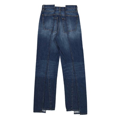 Pre-owned Victoria Beckham Deconstructed Straight Leg Denim Jeans, Waist Size 26" In Check Description