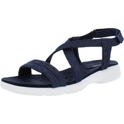 Easy Street Womens Treasur  Navy Ankle Strap Shoes 7 Medium (B,M) BHFO 2184