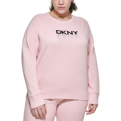 Спортивная женская розовая толстовка с логотипом DKNY Sport Loungewear Plus 3X BHFO 9030