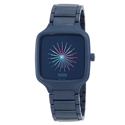 Pre-owned Rado True Square Over The Abyss Automatic Blue Dial Unisex Watch R27070202