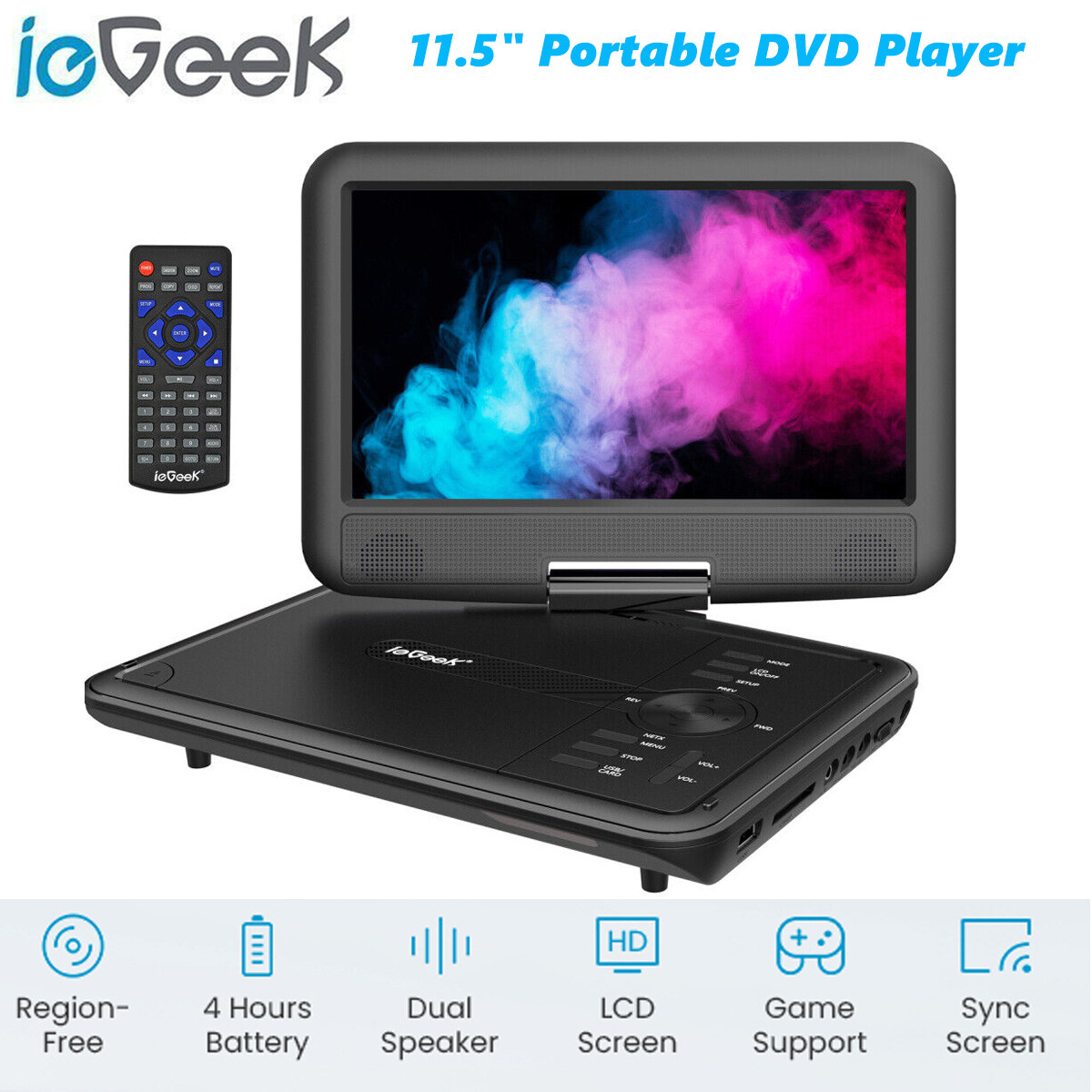 Hd Swivel Screen 5 Hour Rechargeable Battery Usb/av/sd