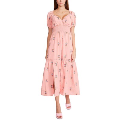 

Женский сарафан Betsey Johnson стрейч с вышивкой и разрезными рукавами BHFO 4647, Flamingo pink