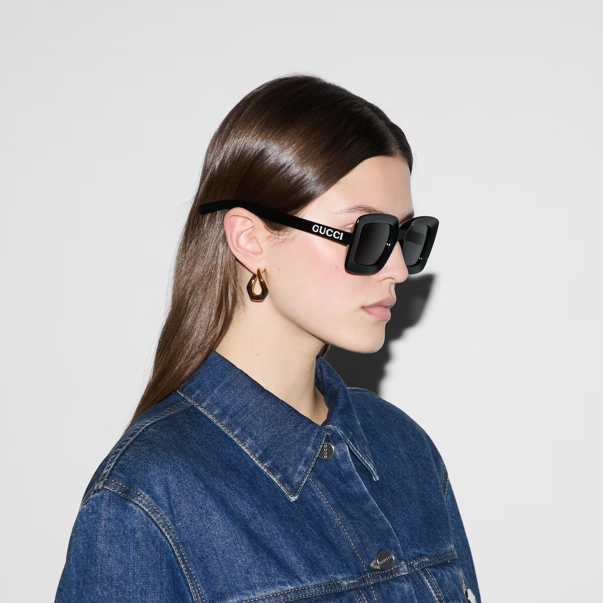 Pre-owned Gucci Gg1718s 003 Green Green Women Square Sunglasses Gg 1718s