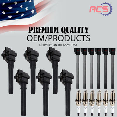 6X Ignition Coil & Spark Plug & w/plug OEM For Chrysler 300 300M Dodge V6 UF269