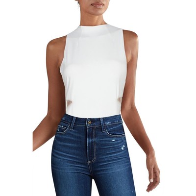 Женское боди-рубашка-стринги Alice and Olivia Makeda с белой кружевной вставкой, M BHFO 4125