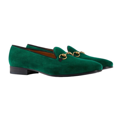 Authentic Men's Gucci Gallipoli Horsebit Velvet Loafers 718888 New $880