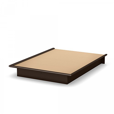 Modern Bedroom Furniture Queen Size Platform Bed Frame Brown Wood Foundation 