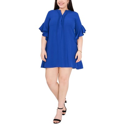 Женское свободное платье-сорочка Vince Camuto с синими пуговицами спереди плюс 1X BHFO 7623