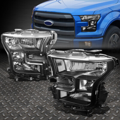 ДЛЯ 15-17 FORD F150 ЧЕРНЫЙ КОРПУС, ПРОЗРАЧНЫЕ УГЛОВЫЕ ФАРЫ, СМЕННЫЕ ГОЛОВНЫЕ ФОНАРИ