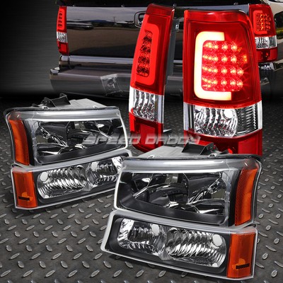ЧЕРНАЯ ФАРА + ЖЕЛТЫЙ СИГНАЛ + КРАСНЫЙ 3D ОПТИЧЕСКИЙ СВЕТОДИОДНЫЙ ЗАДНИЙ ФОНАРЬ ДЛЯ 03-07 SILVERADO