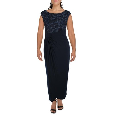 

Женское синее вечернее платье макси с вышивкой Connected Apparel  BHFO 2743, Navy