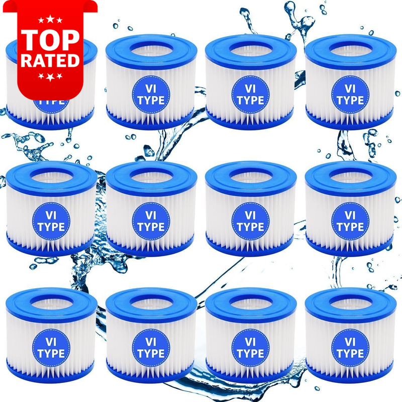 12 Pack Hot Tub Filter Cartridge Type VI Lay-Z-Spa Coleman Saluspa 90352E 58324