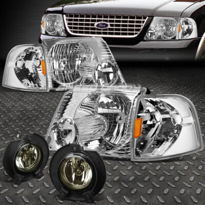 ХРОМИРОВАННЫЙ КОРПУС ФАРЫ + УГОЛОК + ДЫМЧАТАЯ ПРОТИВОТУМАННАЯ ФАРА OE ДЛЯ ВНЕДОРОЖНИКА FORD EXPLORER 02-05