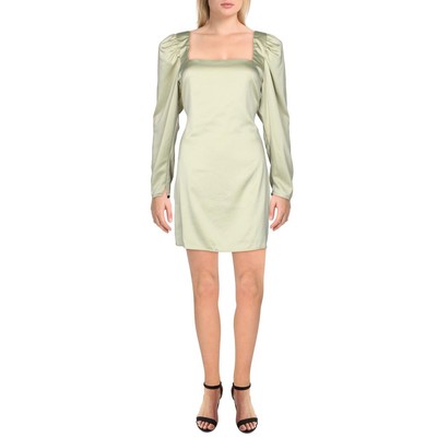 Женское зеленое атласное асимметричное вечернее мини-платье Danielle Bernstein XS BHFO 5218