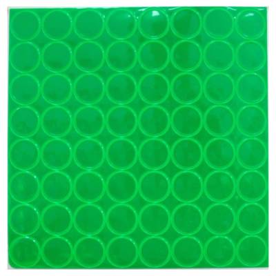 Fluorescent Green Reflective Adhesive Vinyl Hot Dots - 1'' Diameter - Sheet of 64