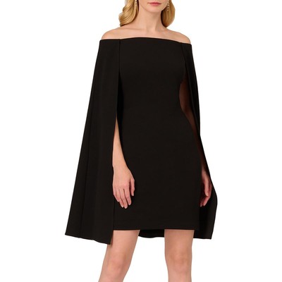Женское платье-футляр из черного крепа с открытыми плечами Adrianna Papell 8 BHFO 1645