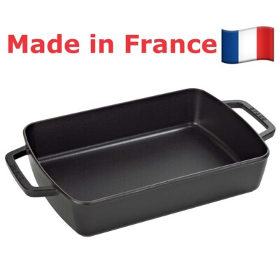 STAUB Cast Iron Rectangular Roasting and Baking Pan 6.75 qt Made in France      