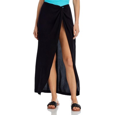 Женская черная пляжная юбка-саронг Aqua Swim Cover-Up XS/S BHFO 1319