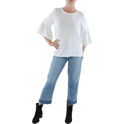 

Женская белая блузка с круглым вырезом Kobi Halperin, топ  BHFO 4489, Белый