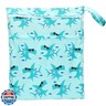Wet Dry Bag Baby Cloth Diaper Nappy Insert Bag With Two Zippered Pockets Boys (Sharks)