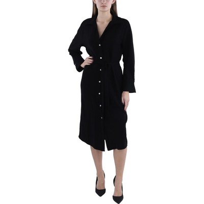 Офисное платье-рубашка длиной до колен с воротником-стойкой Vince Womens BHFO 1710