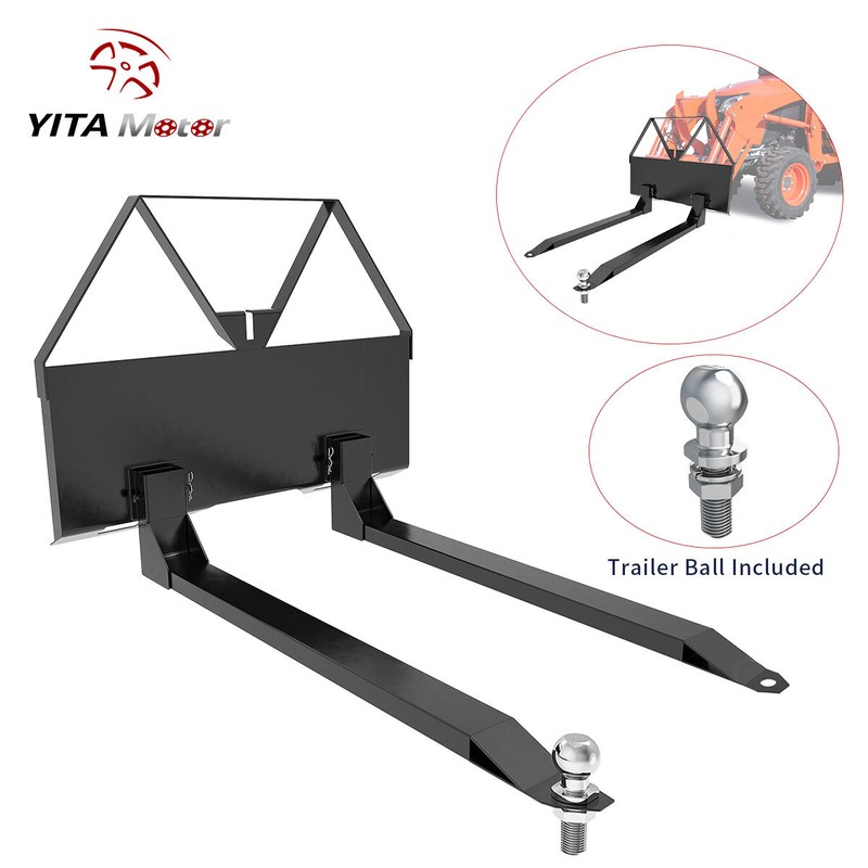 46" 2600lbs Quick Tach Pallet Forks Attachmemt for Tractor Skid Steer Heavy Duty