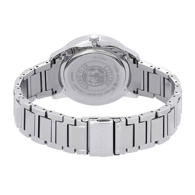 Pre-owned Citizen Eco-drive Blue Mop Dial Stainless Steel Men's Watch Bm7520-88n