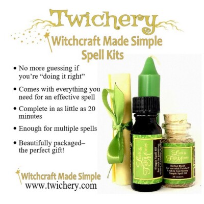 LUCK & FAST MONEY SPELL KIT, Fast Luck, Lucky Hand, Money Drawing, FROM TWICHERY